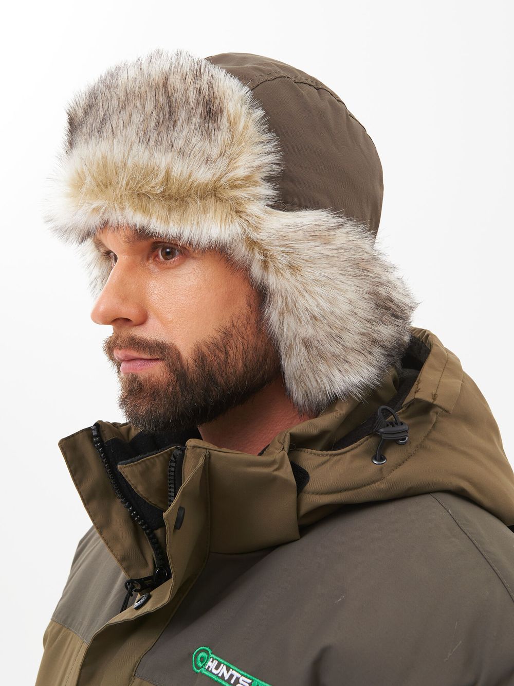 Шапка ушанка зимняя Yukon Ice ткань Breathable цвет Хаки