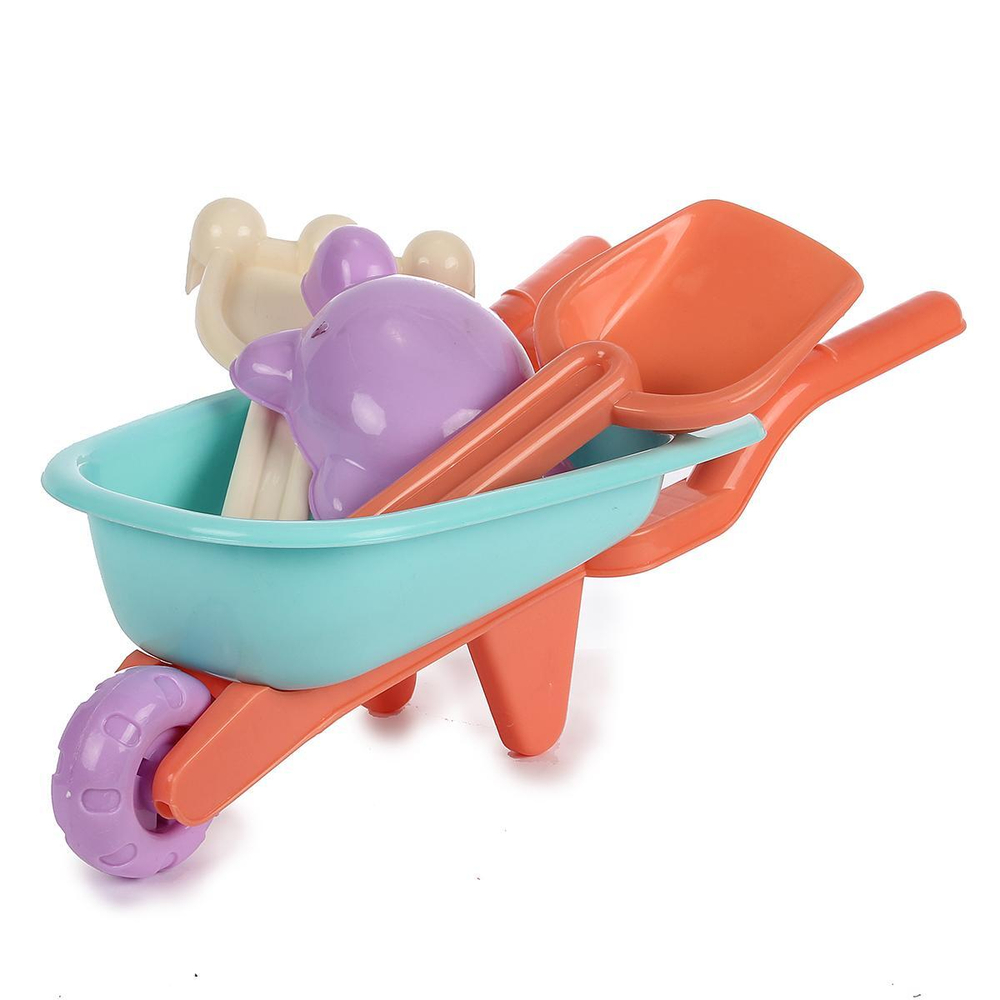 Набор для игры в песок с тачкой 4предм., сетка 2403