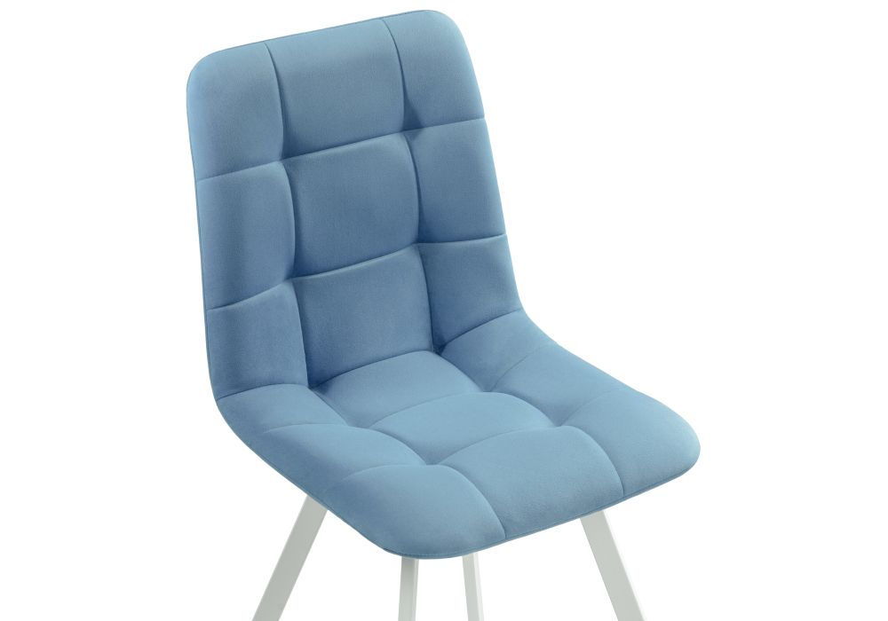 Стул на металлокаркасе Чилли белый / голубой