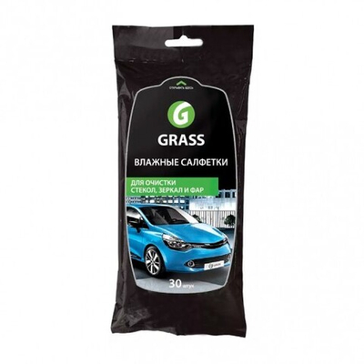 GRASS Салфетки влажные для стекол и зеркал (30шт)