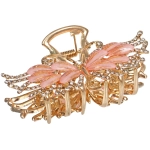 Заколка - краб для волос на блистере «LAVITA», бабочка, цвет серебро и золото, 7,5*3,5см