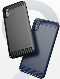 Чехол на телефон Xiaomi Redmi 9a черного цвета, серии Carbon от Caseport