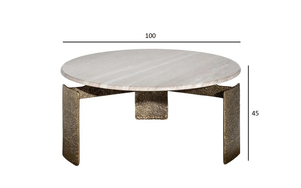 Стол журнальный мраморный d100x45см Garda Decor