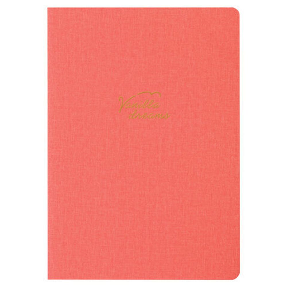 Тетрадь 48 л. в клетку обложка кожзам под лён, сшивка, A5 (147х210мм), КОРАЛЛОВЫЙ, BRAUBERG PASTEL, 403870