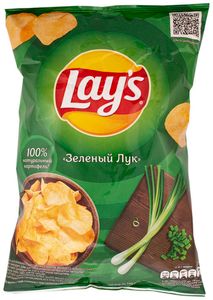 ЧИПСЫ LAYS МОЛОДОЙ ЗЕЛЕНЫЙ ЛУК 140ГР