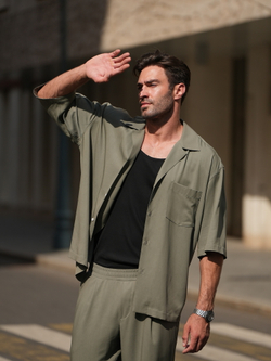 Рубашка с коротким рукавом | olive