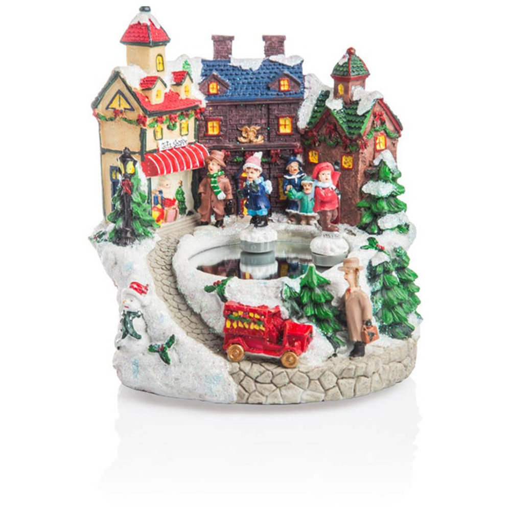 Шкатулка музыкальная 17см Рождественская деревня Lamart