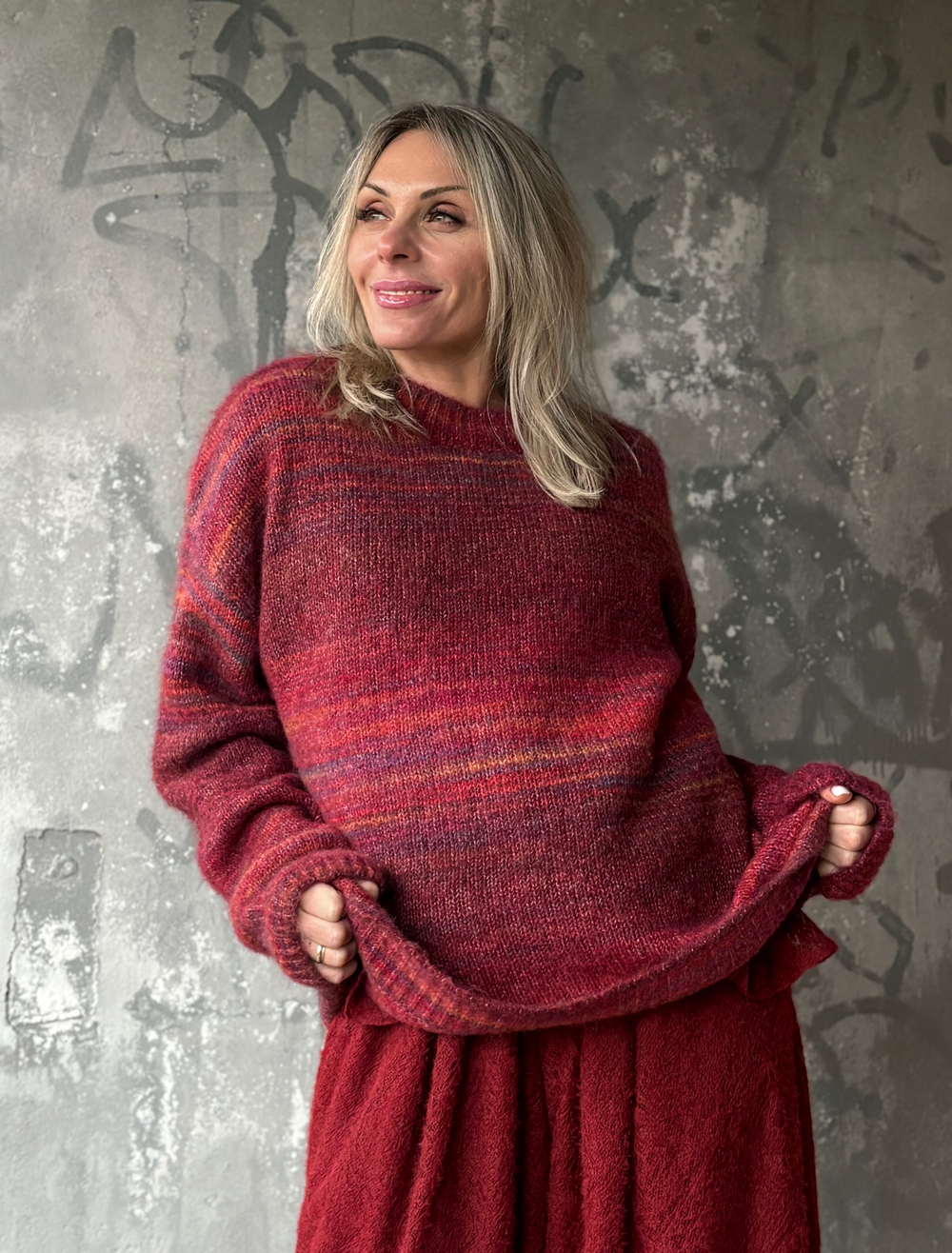 Свитер / вязаный / мохер / до 56 размера