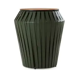 Столик журнальный Ding, зеленая экокожа