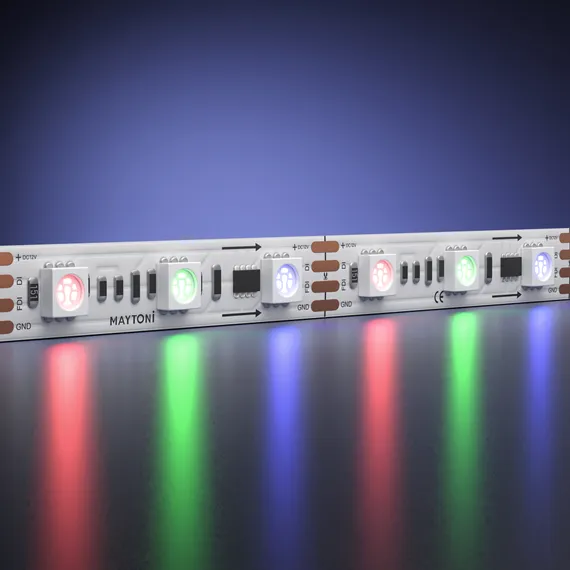 Светодиодная лента 12В 5050 14,4Вт/м 5м IP 20 Адресная (SPI) Цветная (RGB) 201242 Led Strip 201242