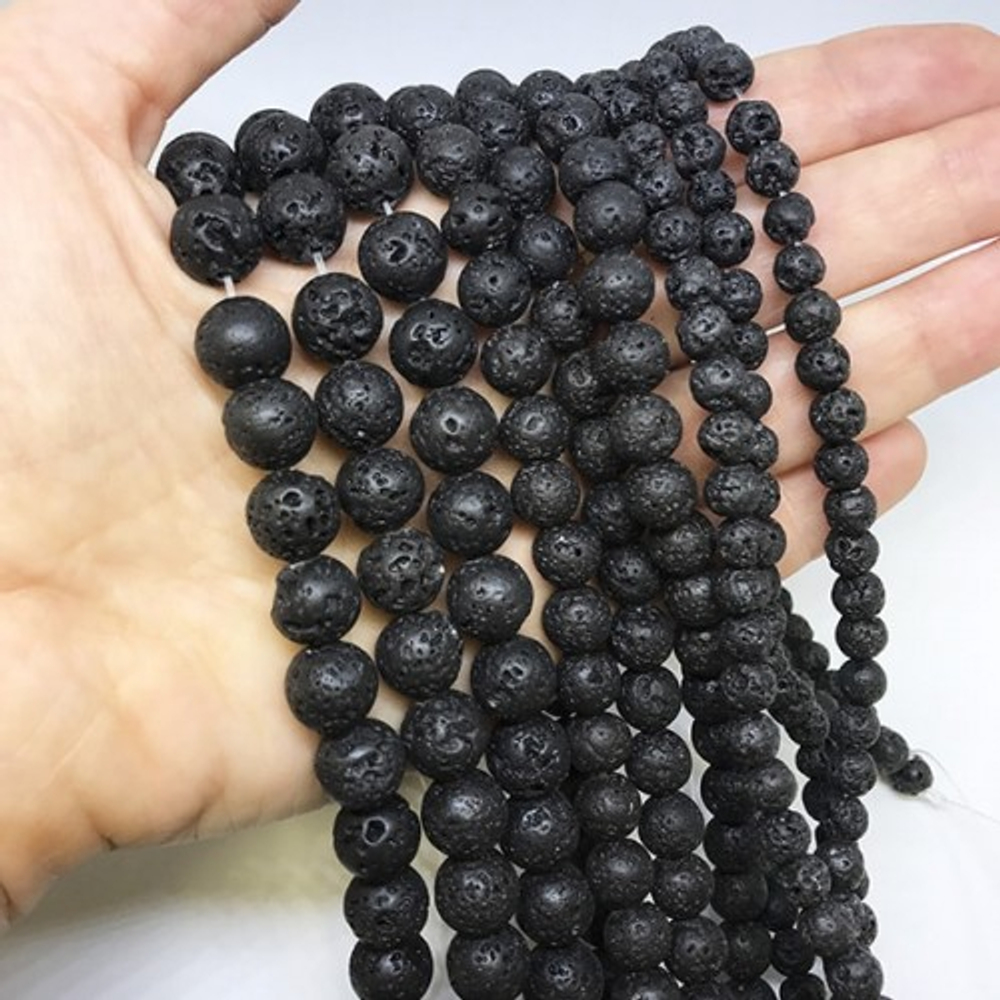 1365-6 Вулканическая лава чёрная 6мм, 38см