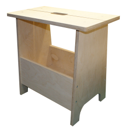 Табурет с ящиком для хранения тумбочка прикроватный столик скамья без покраски (DOM100)