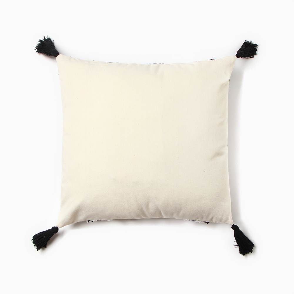 Наволочка декоративная бохо 45х45 см (белый, серый, черный) хлопок