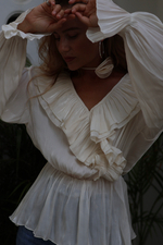 Блуза с рюшами молочный