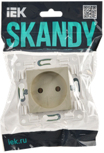 SKANDY Розетка без заземления без защитных шторок 10А SK-R02B бежевый IEK