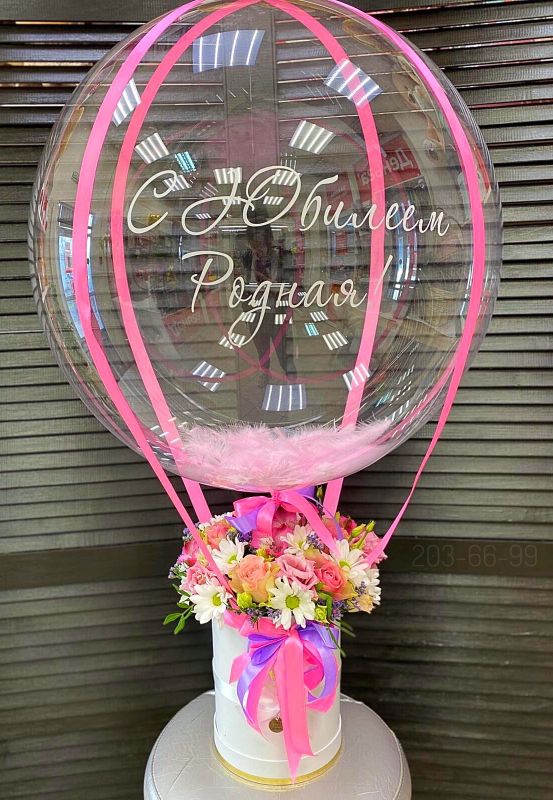 Цветочная композиция с шаром bubble #29291