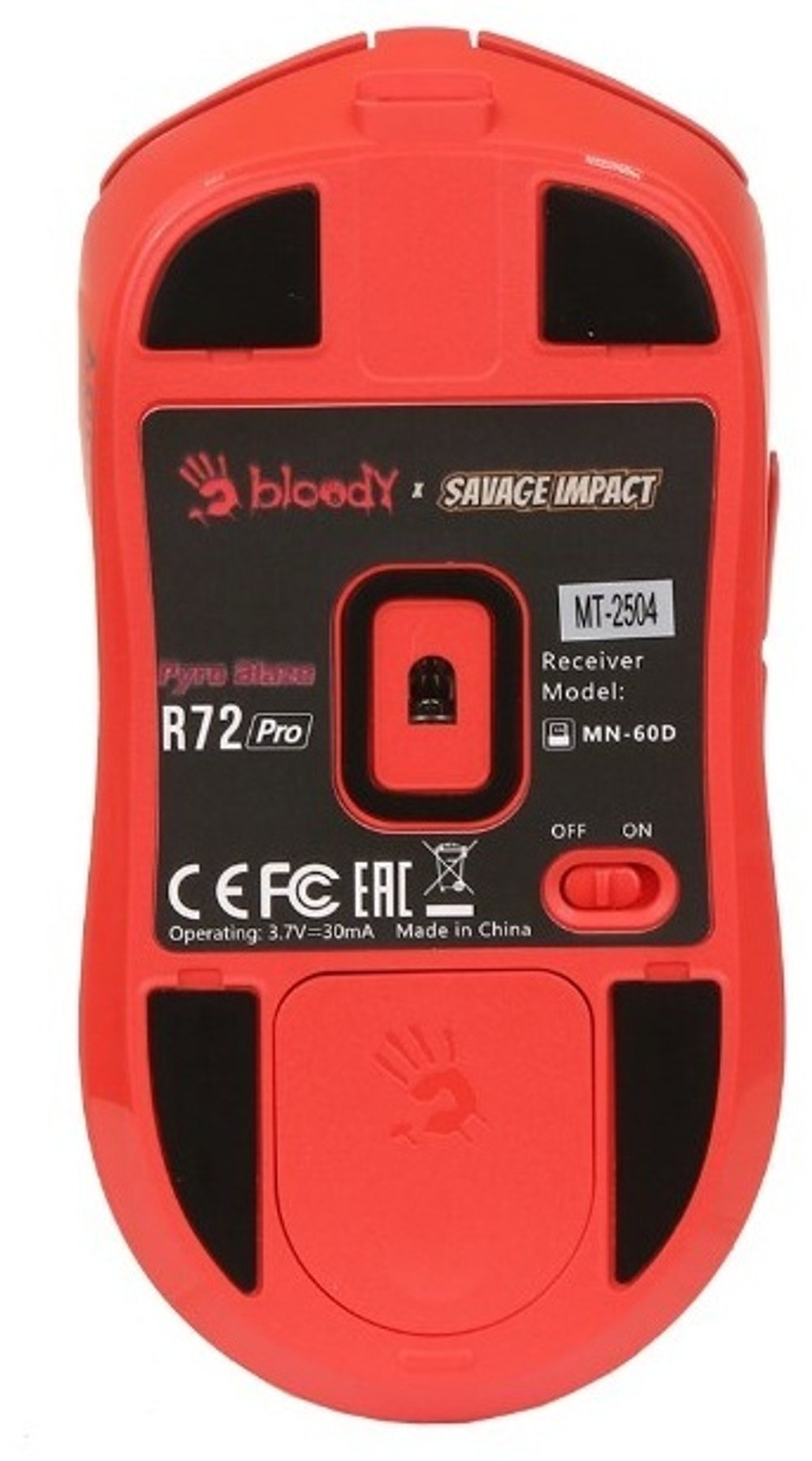 Мышь A4Tech R72 Pro Pyro Blaze красный