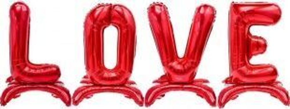 Набор шаров-букв (32""/81 см) LOVE, на подставке, Красный, 1 шт. в уп. В59