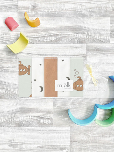 Набор платочков-слюнявчиков Mjölk Submarines