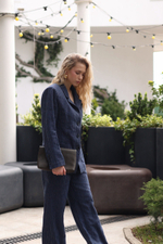 Льняной костюм в полоску