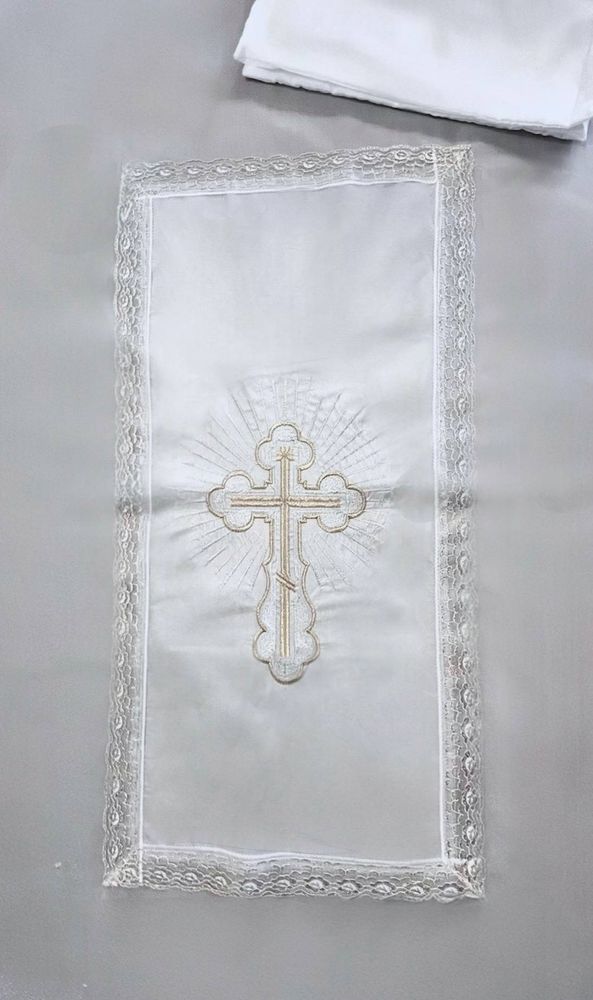 Постель в гроб шелковая &quot;Крест фигурный&quot;