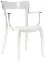 Кресло пластиковое Papatya Hera-K, белый, прозрачный