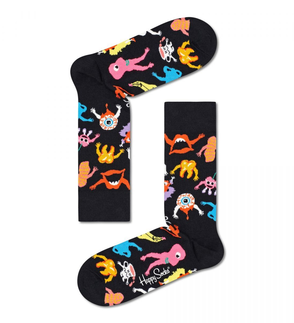 Носки унисекс Halloween Sock с чудовищами (Размер: 29) (Цвет: черный)