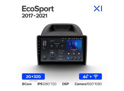 Магнитола Teyes X1 2-32 Wi-Fi + 4G Ford EcoSport 2017 — 2021 10.2"