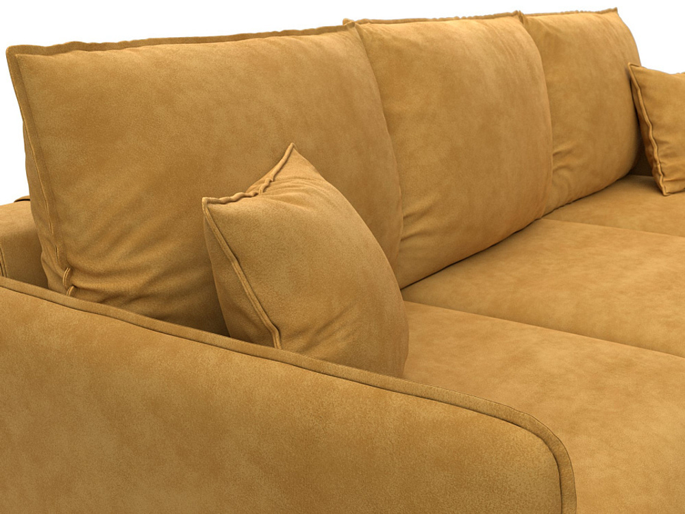 Диван угловой Лига-064 НПБ угол универсальный ВЕЛЮР BRUT 10 желтый