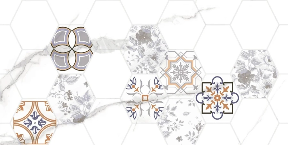 Керамическая Плитка Декор PRIMAVERA/ТШ Киана Гексагон 1 (ТР3670Н1) (10шт) 300х600х8,5 1,8/86,4