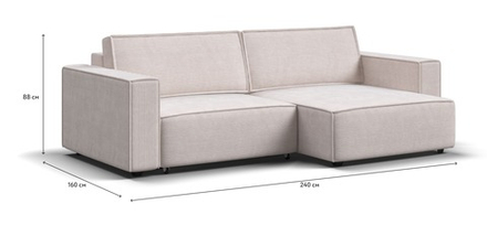 Угловой диван Босс Софт Модуль Вельвет Корд бежевый