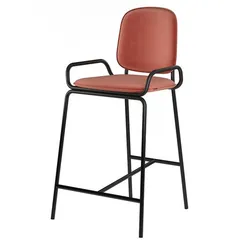 Стул полубарный ror, 2 frame, велюр, черный/темно-красный