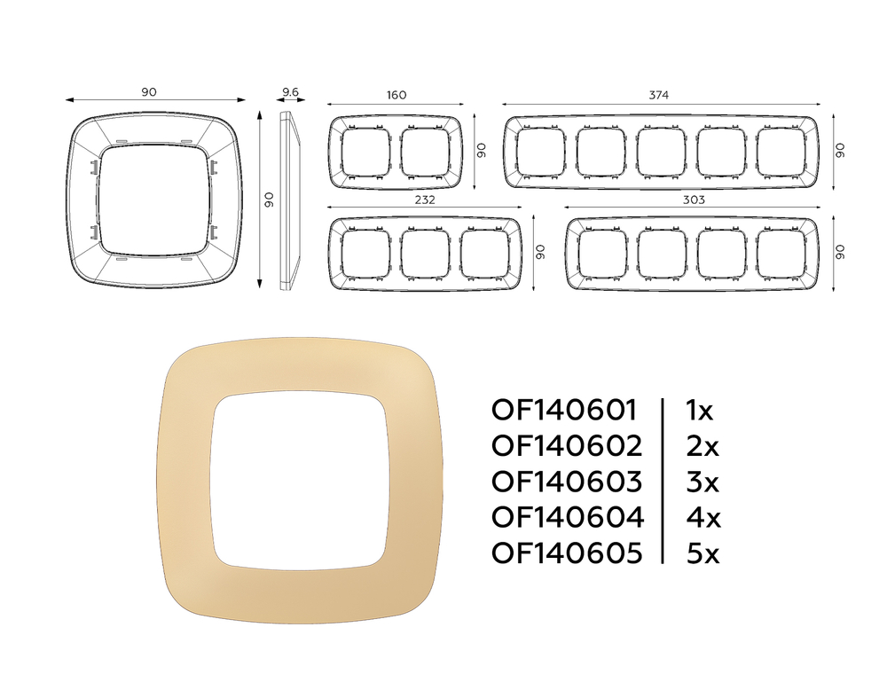 OF140605 Рамка OMEGA Ecta (Шампань) 5-ая