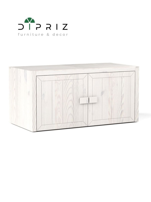 Антресоль Карлос 2 двери 50х105,2х50 из сосны, белый воск