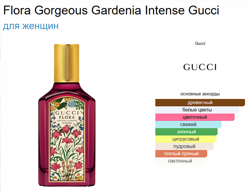 Flora Gorgeous Gardenia Intense Gucci 100ml (duty free парфюмерия)