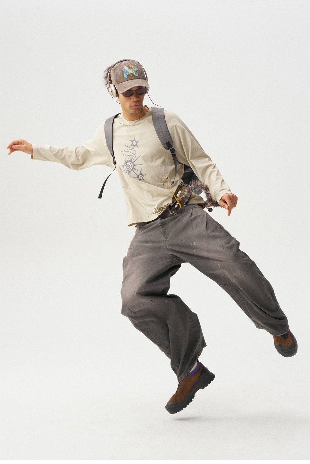 Лонгслив Nothomme Monterest Totem Waffle бежевый