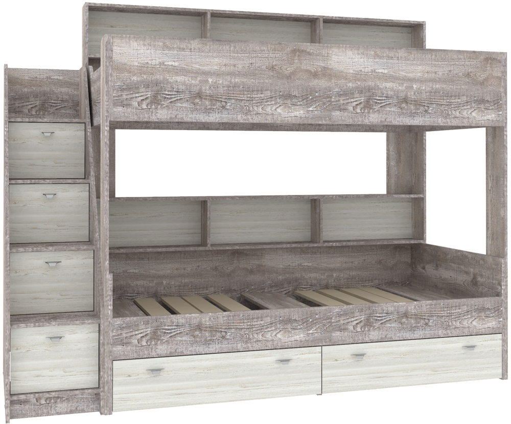 Двухъярусная кровать КарИВи Голден Кидс 10 Бетон Винтерберг