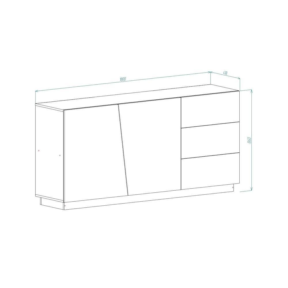 Комод Цесена (МДФ) IKEA Белый DM635-6 180*43*86 см, Белый   Фиеста