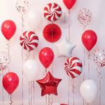 Шар (18"/46 см) Круг, Леденец, Красный 1 шт.