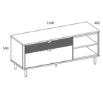 SIMPLE, Тумба RTV 2S2N. Цвет БЕЛЫЙ / МОНТЕ / ДЖЕЛАТО