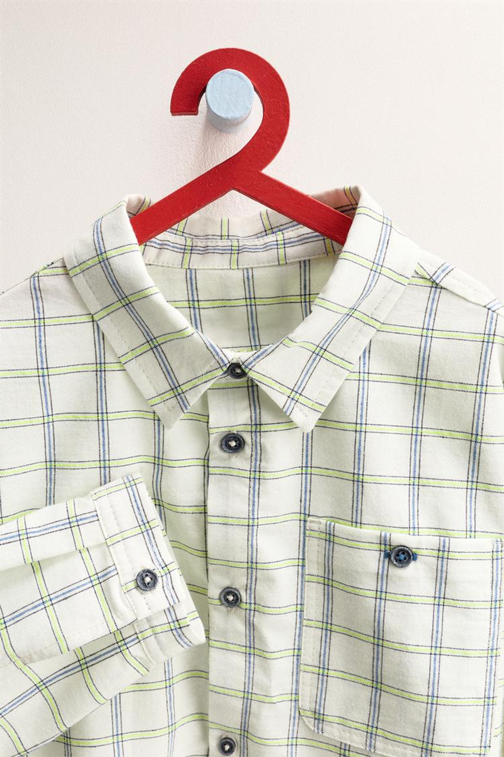 ZARA TIMELESS - РУБАШКА В КЛЕТКУ С КАРМАНОМ, ЭКРЮ