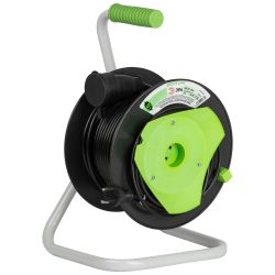 Удлинитель силовой ЭРА GREEN LINE GAZ-2x1-40m Greenline на катушке пластик 1 розетка без заземления 40м ПВС 2x1мм2 | Силовые удлинители