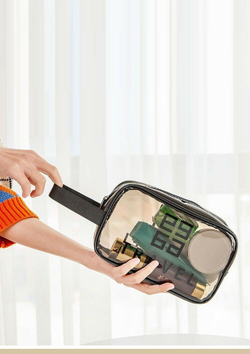 Косметичка водонепроницаемая ПВХ на молнии сумочка с ручкой TRAVEL, серая 21*8*14см