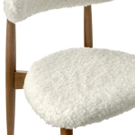 Стул Bradex Home Lucas белый искусственный мех с ножками цвета орех