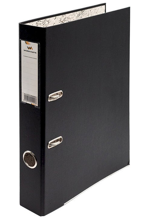 Папка-регистратор Workmate 50 мм, ПВХ, металлический уголок, собранная, черная