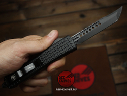 Нож Microtech Ultratech Delta Shadow Frag H/E - черный клинок хэлхаунд + запчасти МТ4
