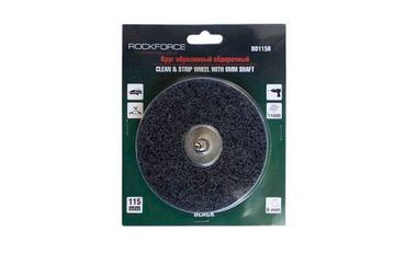 Круг абразивный зачистной для дрели 115мм(черный, ? хвостовика 6мм, max об/мин 11000), в блистере RockForce##Rock FORCE RF-BD115R