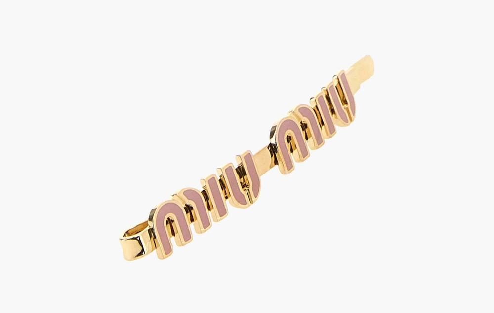 Miu Miu Enameled Metal Hair Clip "Pink"