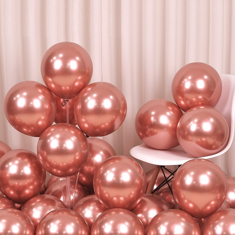 Шар латексный Хром Розовое Золото 35 см