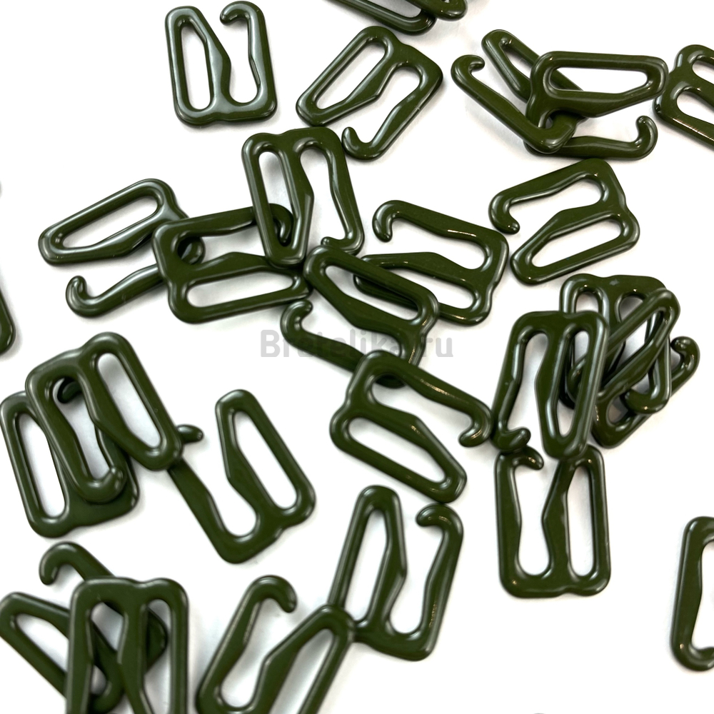 Застежка-крючок металл хаки 10 мм